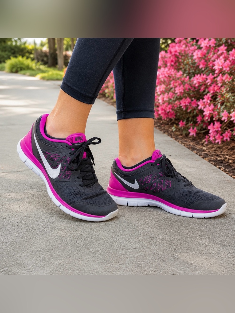 Nike Flex 2015 Run Anthracite Pink Running Shoes Women’s 7.5 EUC